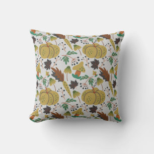 Seamless pattern of tropical pumpkins and carrots cushion