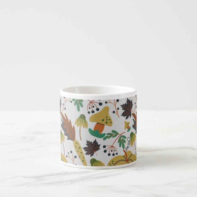 Seamless pattern of tropical pumpkins and carrots espresso cup (Front)
