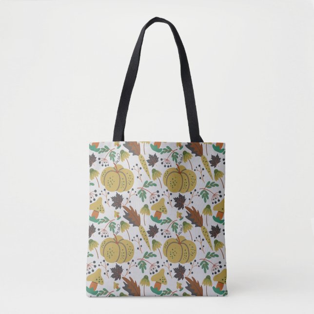 Seamless pattern of tropical pumpkins and carrots tote bag (Front)