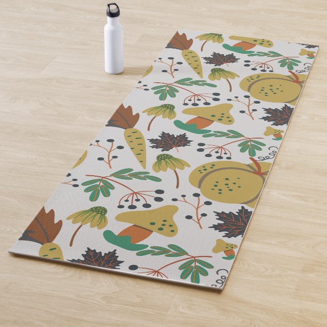 Seamless pattern of tropical pumpkins and carrots yoga mat (In Situ)