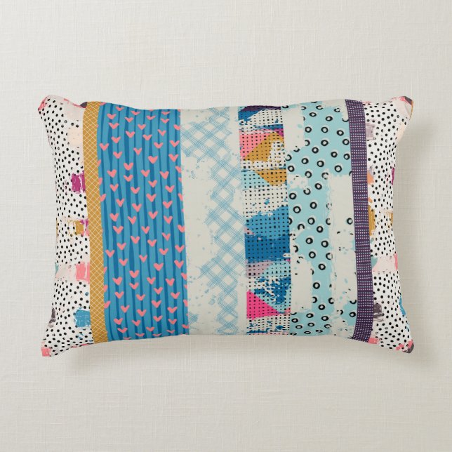 Seamless pattern, patchwork tiles.  decorative cushion (Front)