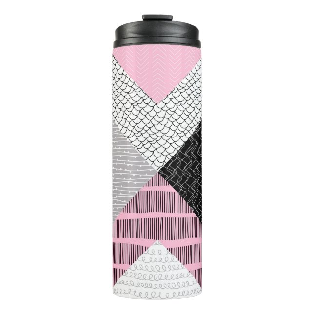 Seamless pattern, patchwork tiles. Freehand drawin Thermal Tumbler (Front)