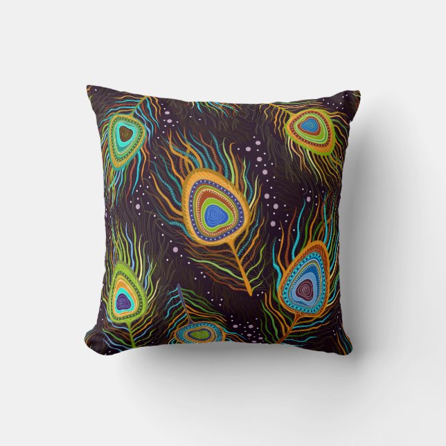 Seamless pattern "Peacock feathers" Cushion (Front)
