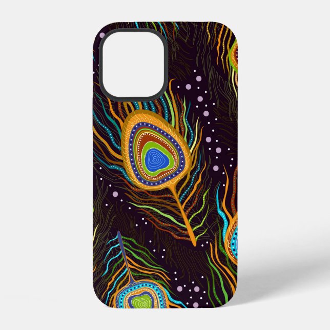 Seamless pattern "Peacock feathers" iPhone Case (Back)