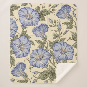 Seamless pattern. Petunia wildflowers set. Beautif Sherpa Blanket