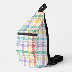 Seamless Pattern Plaid Light Colorful Sling Bag