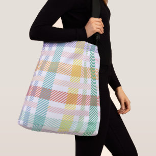 Seamless Pattern Plaid Light Colourful Crossbody Bag