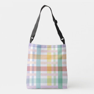 Seamless Pattern Plaid Light Colourful Crossbody Bag