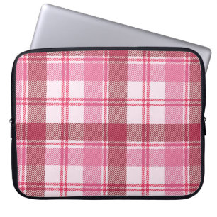 Seamless pattern plaid pink pastel. Square grid pa Laptop Sleeve