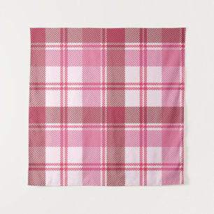 Seamless pattern plaid pink pastel. Square grid pa Tapestry