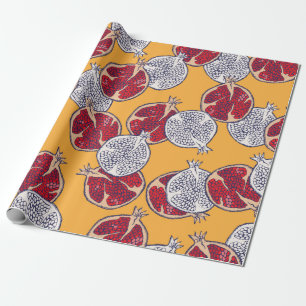 Seamless pattern. Pomegranate hand drawn.  Wrapping Paper