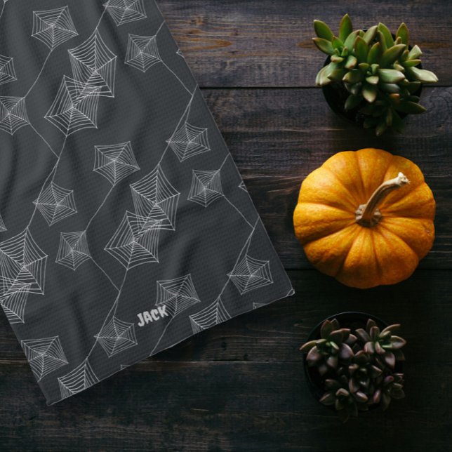 Seamless pattern print with spider webs, custom tea towel (Seamless pattern print with spider webs, custom kitchen towel)