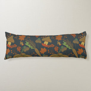 Seamless pattern Pumpkin & carrot dark background Body Cushion