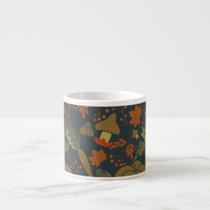 Seamless pattern Pumpkin & carrot dark background Espresso Cup