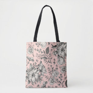 Seamless pattern. Realistic blooming isolated flow Tote Bag