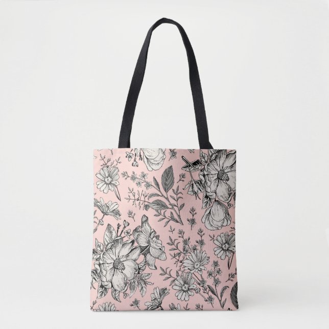 Seamless pattern. Realistic blooming isolated flow Tote Bag (Front)