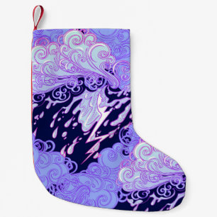 Seamless pattern. Retro style curly decorative clo Small Christmas Stocking