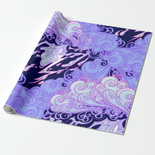 Seamless pattern. Retro style curly decorative clo Wrapping Paper