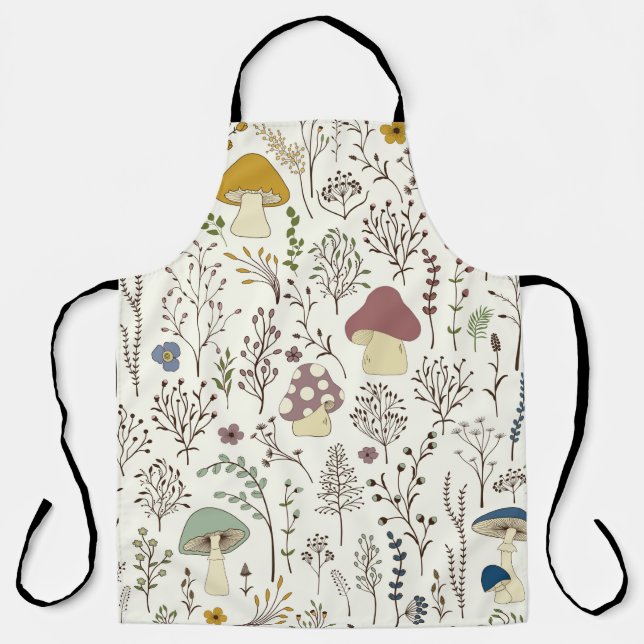 Seamless pattern. Set of colourful wild plants and Apron (Front)