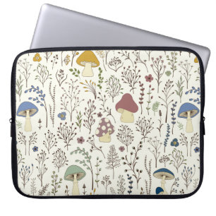 Seamless pattern. Set of colourful wild plants and Laptop Sleeve