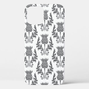 seamless pattern silhouette thistle iPhone 12 case