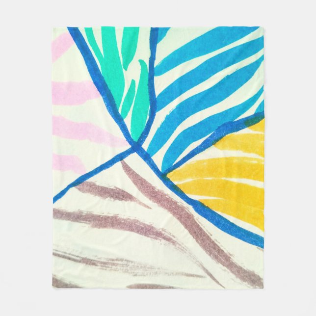 seamless pattern silhouette thistle fleece blanket (Front)