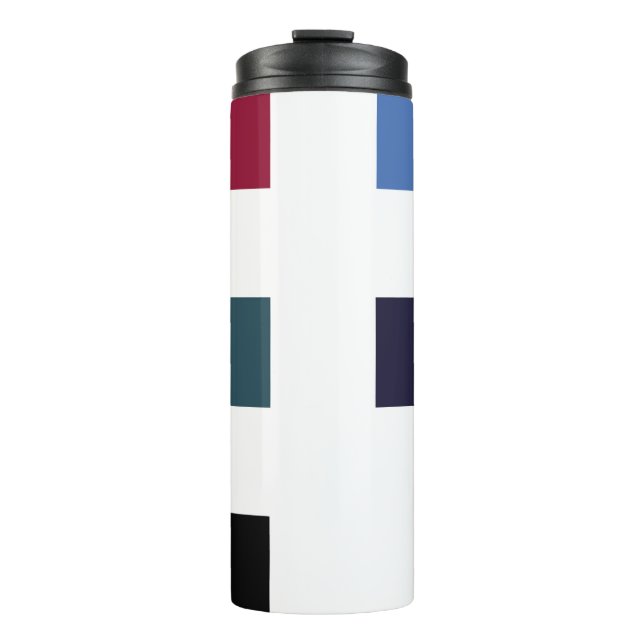Seamless pattern. Skew brush strokes and elements  Thermal Tumbler (Front)