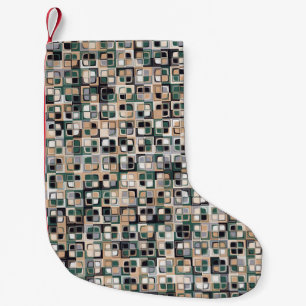 Seamless pattern. Squares forming a colourful pict Small Christmas Stocking