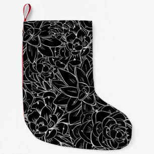 Seamless pattern succulent. Floral vintage design Small Christmas Stocking