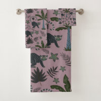 Seamless pattern Tropical animals monkey jumping
