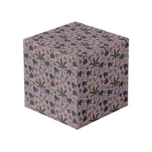 Seamless pattern Tropical animals monkey jumping Cube