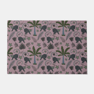 Seamless pattern Tropical animals monkey jumping Doormat