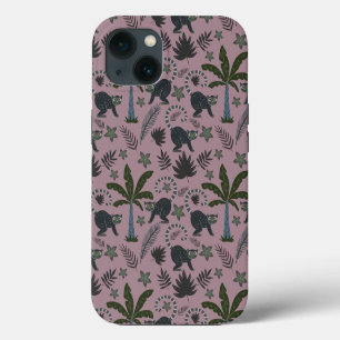 Seamless pattern Tropical animals monkey jumping iPhone 13 Case