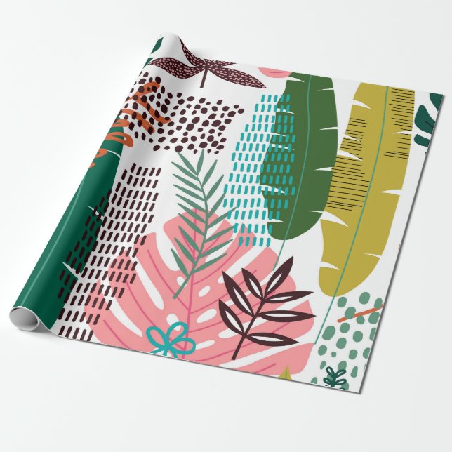Seamless pattern tropical background with Monstera Wrapping Paper (Unrolled)