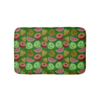 Seamless pattern tropical fruit & green background