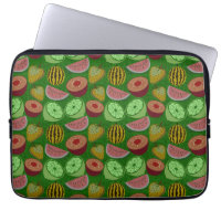 Seamless pattern tropical fruit & green background
