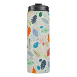 Seamless Pattern - vintage Autumn Leaves Illustrat Thermal Tumbler
