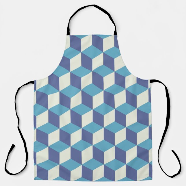Seamless pattern Vintage cube art, abstract illust Apron (Front)