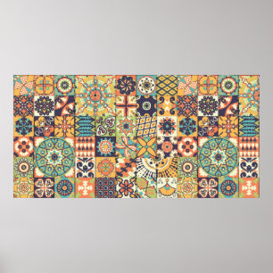 Seamless pattern. Vintage decorative elements. Han Poster