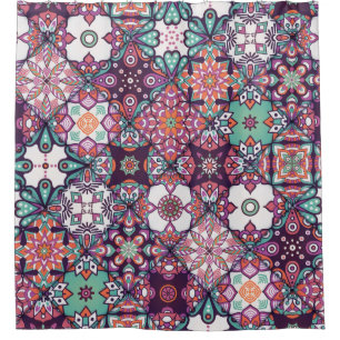 Seamless pattern. Vintage decorative elements. Han Shower Curtain