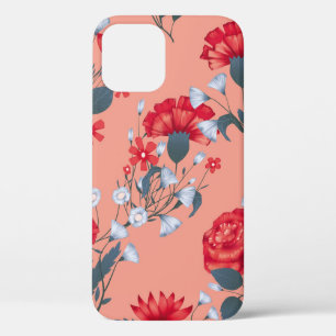 Seamless pattern vintage floral design with roses. iPhone 12 case