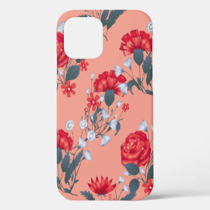Seamless pattern vintage floral design with roses. iPhone 12 case