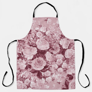 Seamless pattern watercolor bouquet of delicate te apron