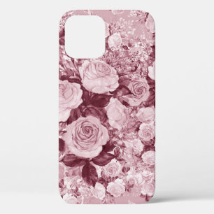 Seamless pattern watercolor bouquet of delicate te iPhone 12 case