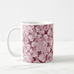 Seamless pattern watercolor bouquet of delicate te coffee mug
