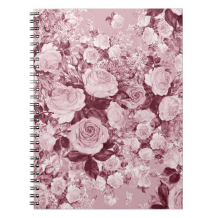 Seamless pattern watercolor bouquet of delicate te notebook