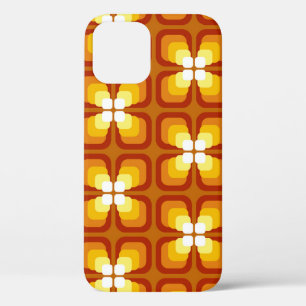 Seamless pattern with abstract floral elements and iPhone 12 case