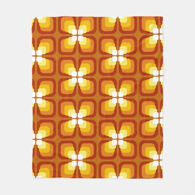 Seamless pattern with abstract floral elements and fleece blanket (Front)