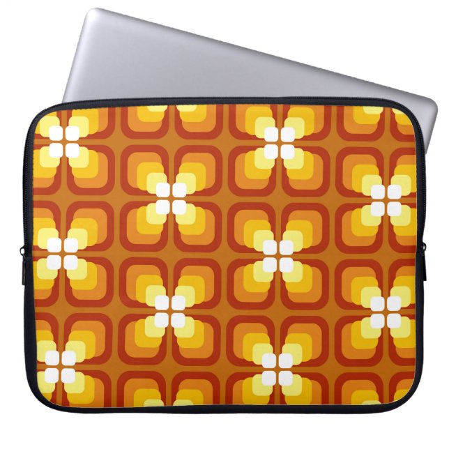 Seamless pattern with abstract floral elements and laptop sleeve (Front)