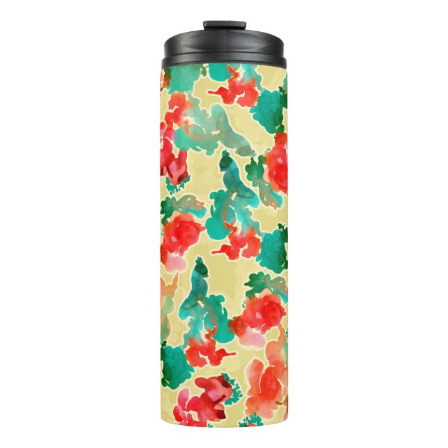 Seamless pattern with Abstract flowers drawn by a  Thermal Tumbler (Front)